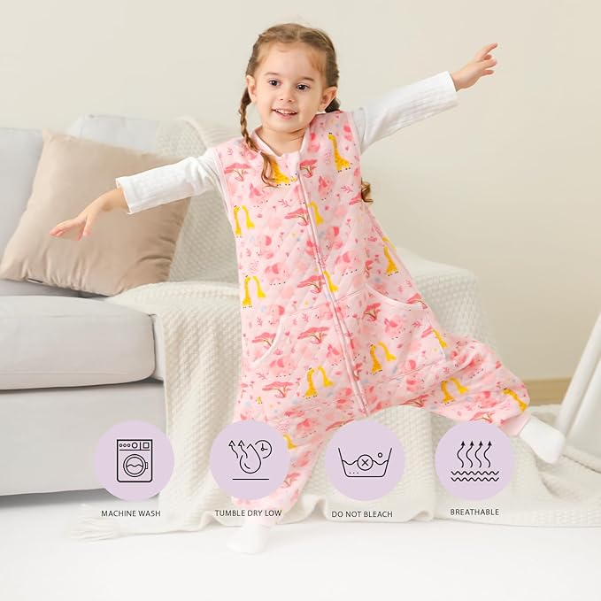 HOMEAL Toddler Sleep Sack with Legs, 1.0 TOG Sleeveless Sleep Sack