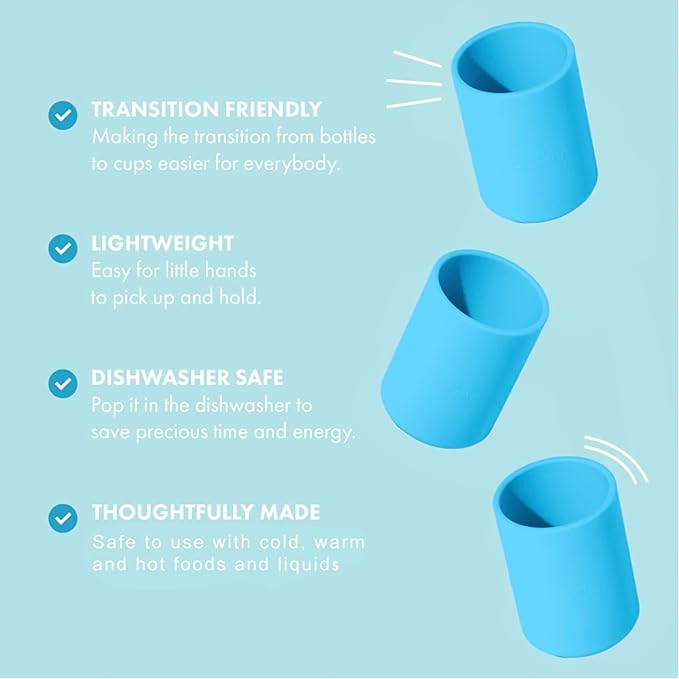 Avanchy Silicone Training Cup – 12 oz Open Cup for Toddlers and Infants – Ideal for Baby Led Weaning and Transitioning from Bottles, Orange