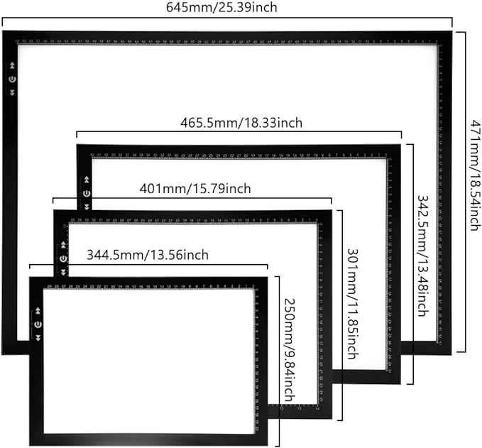 HSK A4 LED Light Box Light Pad Lock/Unlock Modes Touch Dimmer Button Dimmer 5 Level Brightness Led 7000 Lux for Tatoo,Trace, Drawing,Animation, Sketching,Diamond Painting
