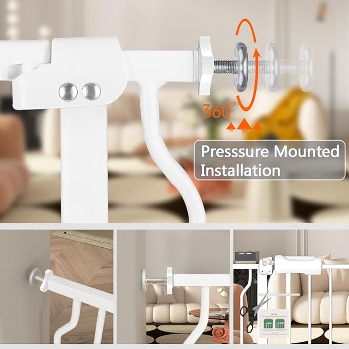 Fairy Baby Extra Wide Baby Gates 48-53 Inch, Auto Close Child Safety Gates for Stairs Banister Doorways Hallway,Indoor Safety Child Gates for Kids or Pets