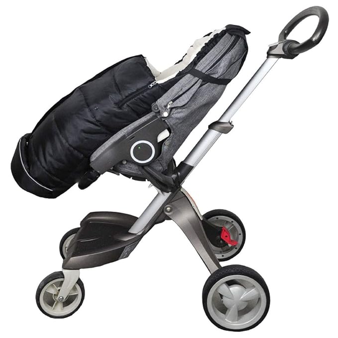 German Designed Universal Stroller Footmuff, 5 Way Zippers Style for Baby Easy in & Out of Water Repellent Winter Stroller Bunting Bag, Height/Temperature Adjustable Anti-Kick Stroller Sleeping Bag