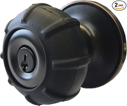 Enjoy Cover - 2 Pack Silicone Door knob Grips Maximum Grip Nonslip Arthritis & Senior Living Aids Grippy Easy Open Fits All Door Knob Universal Size Decorative (Black)