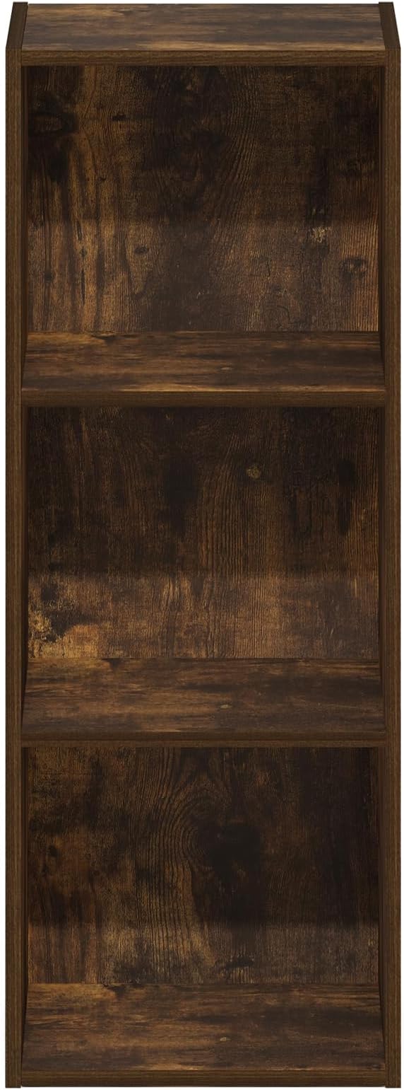 Furinno Luder 3-Tier Open Shelf Bookcase, Bookshelf, Amber Pine