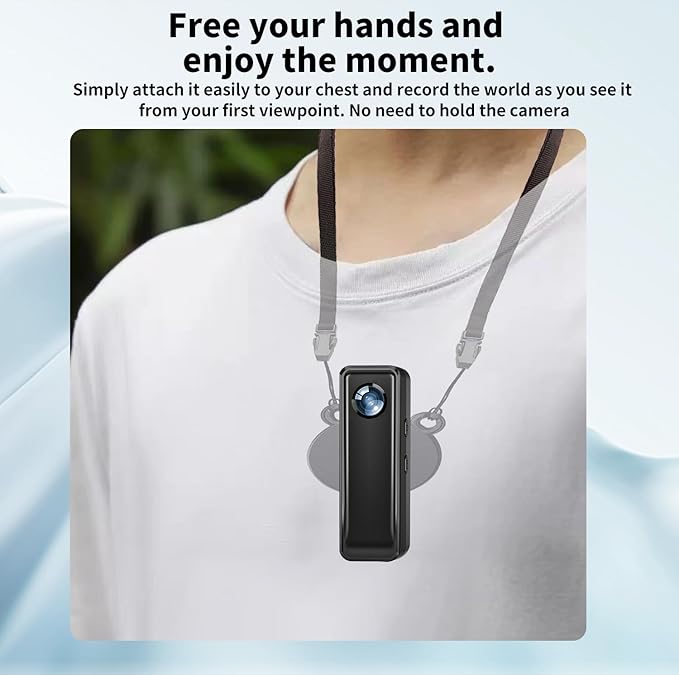 Body Camera 128GB, 4K 30FPS Action Camcorder, Hands Free Sports Camera with Magnetic Back Clip, Mini Body Cam POV Records with Audio and Video Recording for Traveling Cycling Vlogging