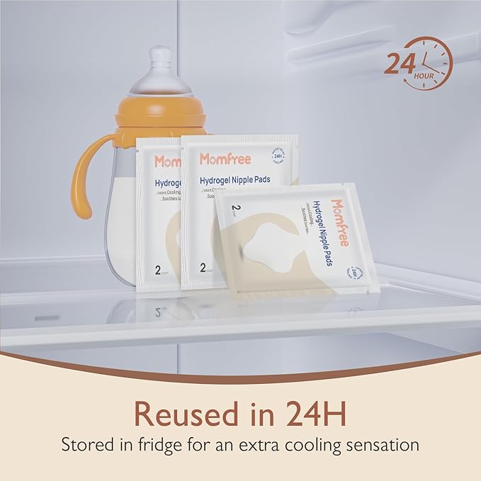Hydrogel Nipple Gel Pads for Breastfeeding: Soothing Nursing Pads Reusable Instant Cooling Relief | Promotes Healing Irritated Nipples - 6 Packs(12 Count)