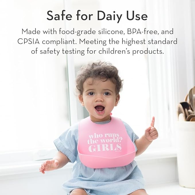 Baby Bib for Eating by Bella Tunno, Waterproof Silicone Bib with Large Food Catcher, Adjustable Fit for Babies 4-12 months & Toddlers 1-3 Years, Boys & Girls, All Hail The Queen