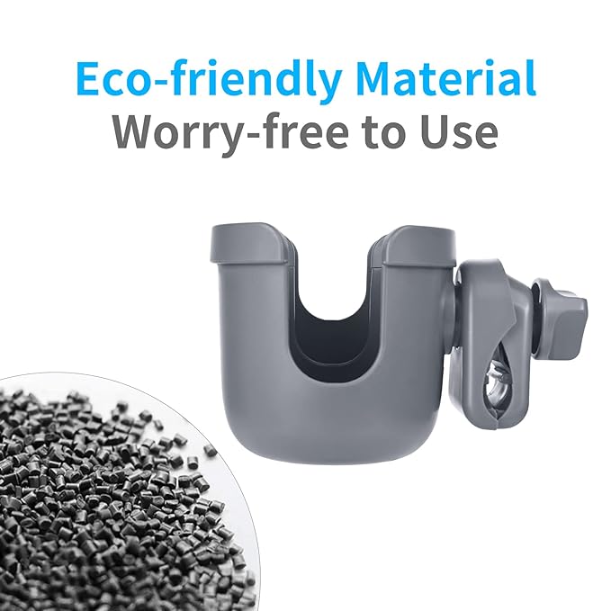 Suranew Adjustable Stroller Cup Holder with Phone Holder for Baby Stroller for Family Members, Gery