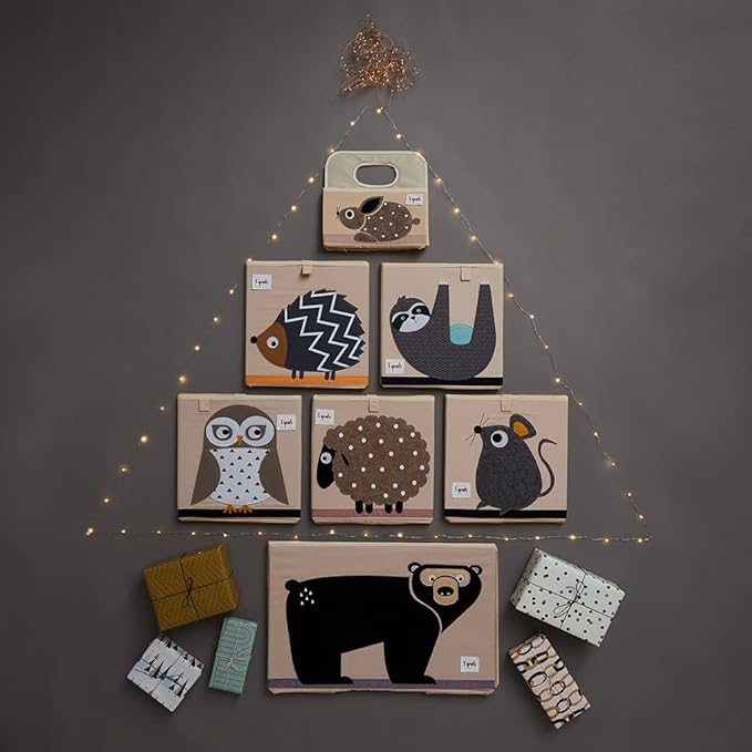 3 Sprouts Toy Storage Organizer: Toy Box Cube Organizer for Playroom, Nursery - Foldable Storage Bin - Mouse