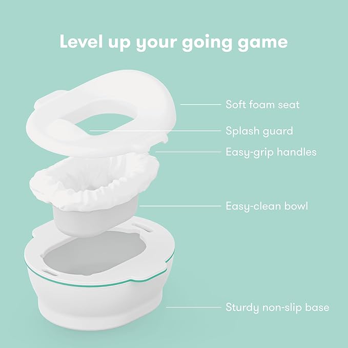 Frida Baby 3-in-1 Grow-With-Me Toddler Potty Training Toilet, Toddler Potty, Toilet Topper Training Seat and Step Stool, Easy-to-Clean Potty Training System