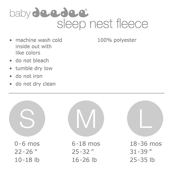 baby deedee Sleep Nest Fleece Baby Sleeping Bag, Ivory, 0-6 Month