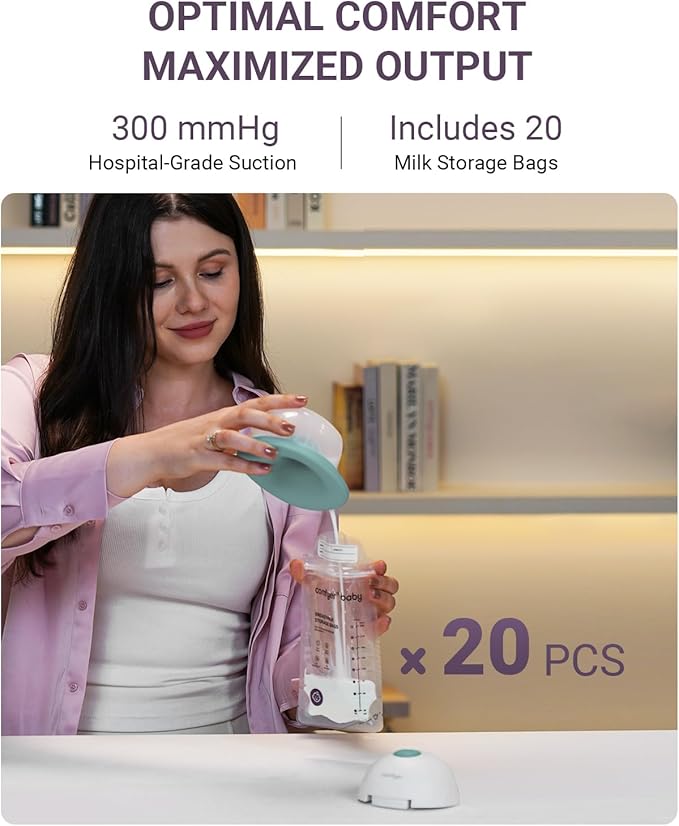 Heated Breast Pump Hands Free, Industry-Leading Heating Tech, Innovative Magnetic Charging Base, App Discreet Control, 20pcs Breastmilk Storage Bags Included, Hospital-Grade Suction, 2 Pack