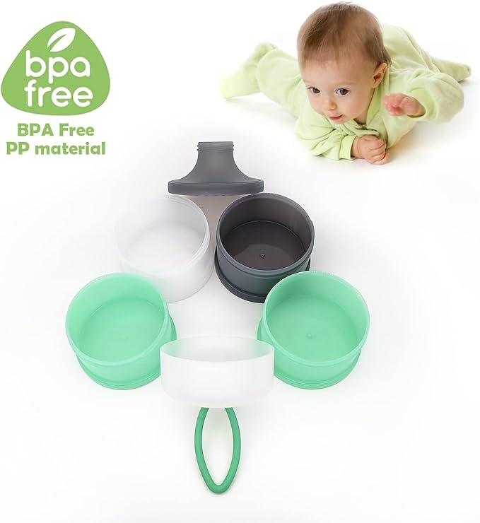 Baby Formula Dispenser, Formula Container, Portable Milk Powder Dispenser Container, Baby Feeding Travel Storage Container, Non-Spill Stackable Baby Snack Storage Container, BPA Free, 2 Packs