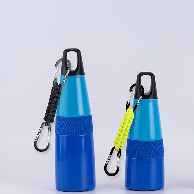 BRAVESHINE Paracord Keychain Carabiner Clip, D Ring Lanyard Hanger Stroller Hook for Water Bottle, Key, Backpacks, Men, Women