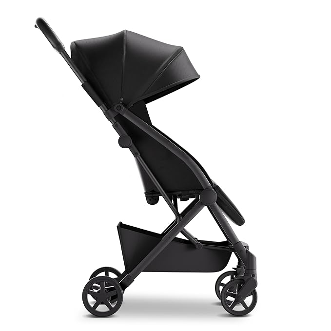 Mompush Lithe V2 Lightweight Travel Stroller, Compact Foldable Baby Stroller with Travel Bag, One-Hand Fold Stroller, Snack Tray, Mechanical Recline Seat, Airplane-Ready, UPF 50+ Canopy & Rain Cover