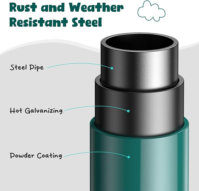 Hapfan 10 ft Climbing Dome Swing Set with Saucer Swing, Jungle Gym for Kids Outdoor Backyard, Supports 800lbs, Easy Asssembly, Rust-Resistant Outdoor Playset for Ages 3-8 8-12 (Green and Brown)