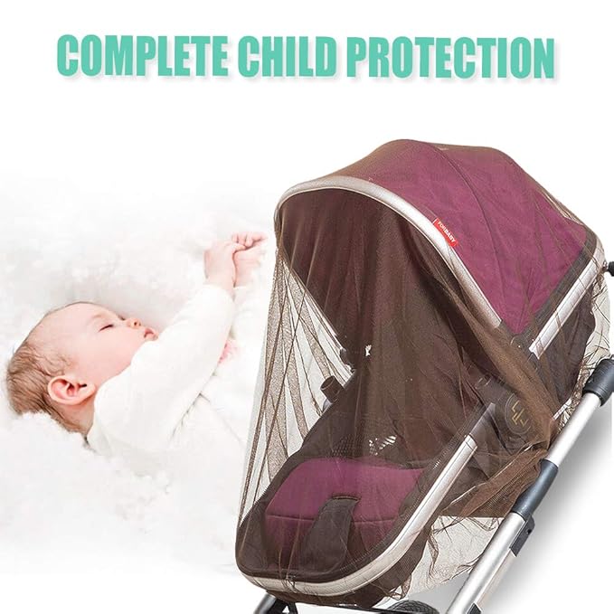 Durable Baby Mosquito Net (2 Pack) - Perfect Bug Net for Strollers, Bassinets, Cradles, Playards, Pack N Plays and Portable Mini Crib (Coffee)