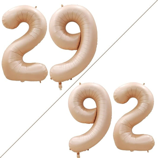 GOER Number 29 Balloons for 29th Birthday Party Decorations,42 Inch Jumbo Foil Helium 92 Balloons for 92nd Birthday Party Decoration (Caramel)