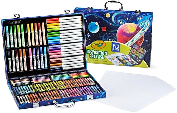 Crayola Inspiration Art Case Coloring Set, 140pc Space Theme – Art Kit for Kids, Crayons, Markers, Pencils, Gift for Boys & Girls, Ages 5, 6, 7, 8 [Amazon Exclusive]