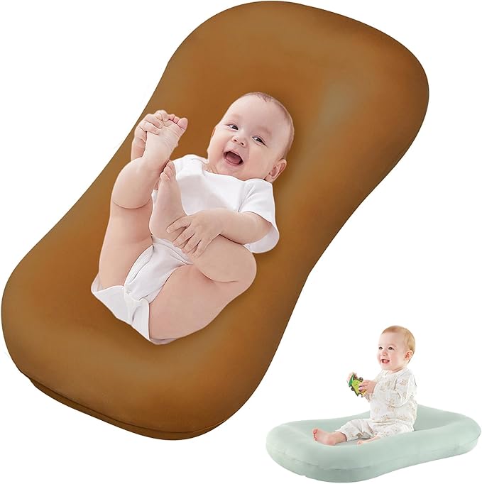 Baby Lounger Pillow, Infant Lounger for 0-24 Months, Soft Cotton and Portable Baby Lounger for Home (Brown)