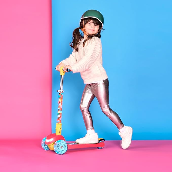 Jetson Character Kids Kick Scooter, LED Lights on Stem & Light-Up Wheels, Lightweight Frame, Height-Adjustable Handlebar, Lean-to-Steer System, Easy-Fold Mechanism
