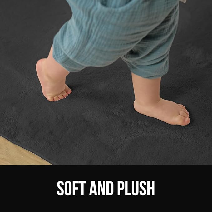 GORILLA GRIP Ultra Soft Washable Area Rug, 5x7, Stain and Slip Resistant Plush Thick Carpet for Bedroom Living Room, No Shed Floor Rugs, Pet Friendly, Dorm Essentials, Nursery Home Decor, Dark Gray