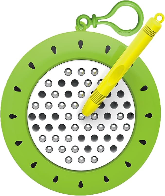 1PCS Kiwi Magnetic Drawing Board for Kids & Toddlers with Beads and Magnet Stylus Pen - Magnetic Travel Toy for Airplane & Car Ride Activities for Kids