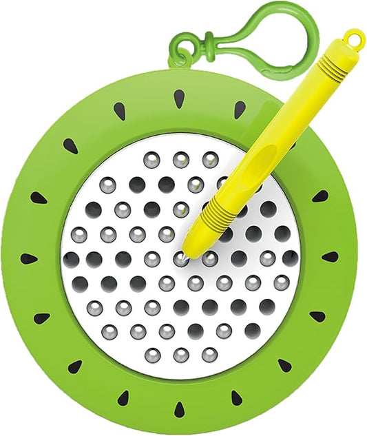 1PCS Kiwi Magnetic Drawing Board for Kids & Toddlers with Beads and Magnet Stylus Pen - Magnetic Travel Toy for Airplane & Car Ride Activities for Kids