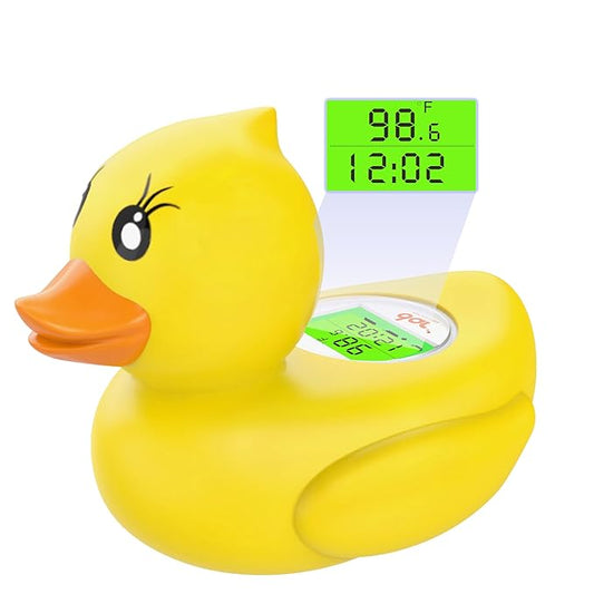 Baby Bath Thermometer with Timer and 3 Color Backlit, Digital Water Temperature Thermometer with and Temperature Warning, Safety Bath Tube Thermometers Floating Toy for Infant, Toddler