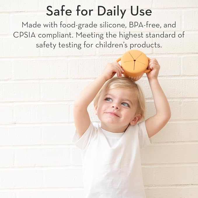 Bella Tunno Snack Cups for Toddlers, Silicone Spill Proof Food Container with Lid, Babies & Kids 6-12 Months, Got Snacks