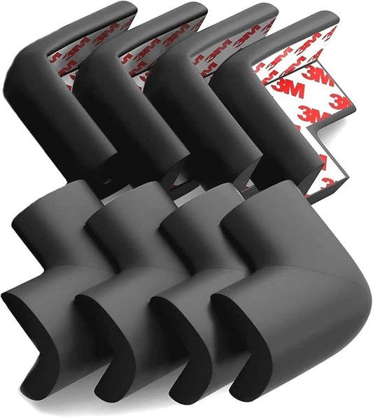 8-Pack Corner Protector Baby To Baby Proof Corners And Edges; Table Corner Covers Baby Safety, Soft Rubber Foam Cushion Corner Guards, Child Proofing Pads, Table Corner Protectors For Furniture, Black