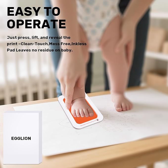 4-Pack Inkless Baby Hand and Footprint Kit with Mess-Free Ink Pad – Baby Safe Ink Pad for Hand, Foot & Paw Prints – Newborn Footprint & Paw Print Kit for Dogs and Cats – 16 Cards(Candy)
