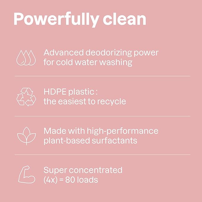 ATTITUDE Baby Laundry Detergent, EWG Verified, Plant and Mineral-Based Formula, HE Compatible, Vegan Household Products, Unscented, 80 Loads, 67.6 Fl Oz (Package may vary)