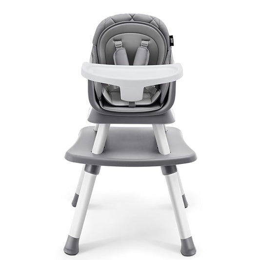 HARPPA 6 in 1 Baby High Chair, Convertible Infant Feeding Chair for Babies & Toddlers Table, Dining Booster Seat with Removable Tray, Grey