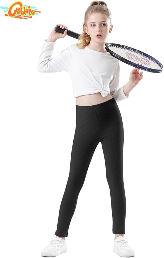 Girls Leggings Cotton Leggings for Toddler Footless Girls Pants Stretchy Baby Girl's Pants Infant Basic Leggings Size 6M -14Y