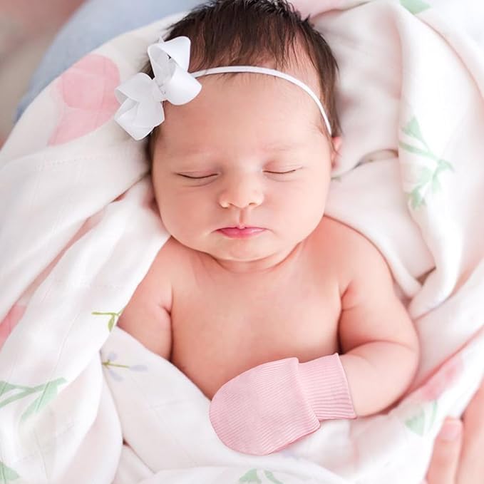 BQUBO 6 Pairs Newborn Baby Boys Girls Mittens 0-6 Months Unisex-Baby Infant Mittens Elastic No Scratch Wrist Gloves