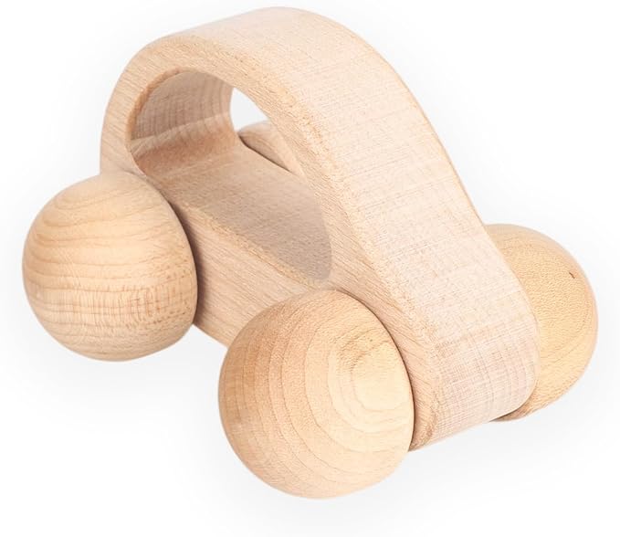 BOXOB Wooden Toys Cars, VehicleToy for Fine Motor Skill Development Wood Baby Push Race Car for Kids Toddlers Baby Boy Girl Birthday Nursery Decor Gift (Color 1)