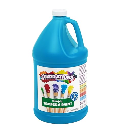 Colorations Paraben-Free Tempera Paint for Kids - 1 Gallon, Vibrant Turquoise. Non-Toxic and Made in the USA, Classroom Must Haves, Bulk Arts and Crafts Supplies