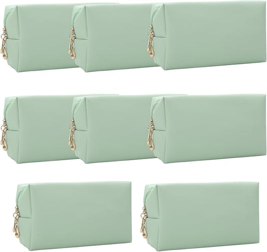 Bridesmaid Proposal Gifts Letter Cosmetic makeup bag bulk for Wedding Party Favors Bachelorette party decorations Toiletry Organizer Bag Makeup Case Gift (8, Sage Green)