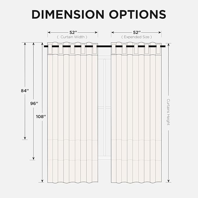 Joydeco 90 Inch Blackout Curtains for Bedroom, Thermal Insulated Black Out Curtains 2 Panels Se, Room Darkening Drapes for Living Room Window Rod Pocket Back Tab (W52 x L90 Inch, Beige)