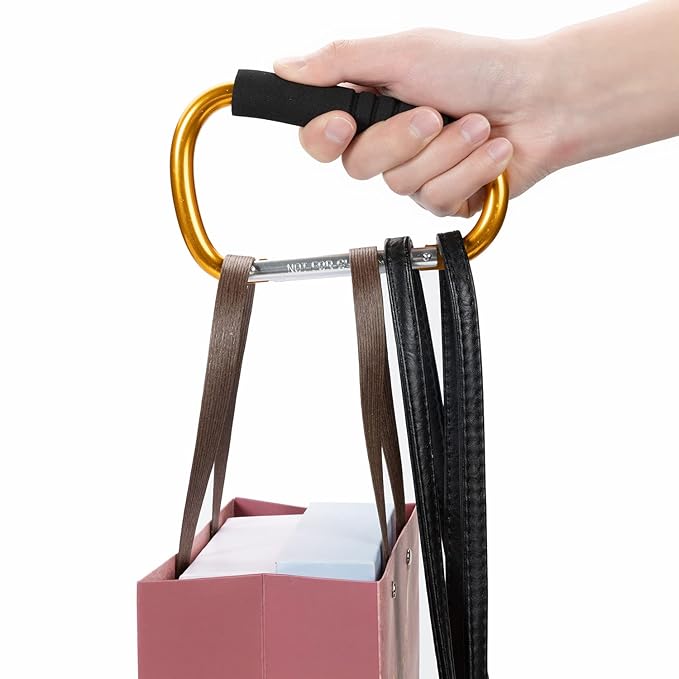 Stroller Hooks by Baby，2 Pack Convenient Organizer Hook Bag Clips to Diaper Bags Orange