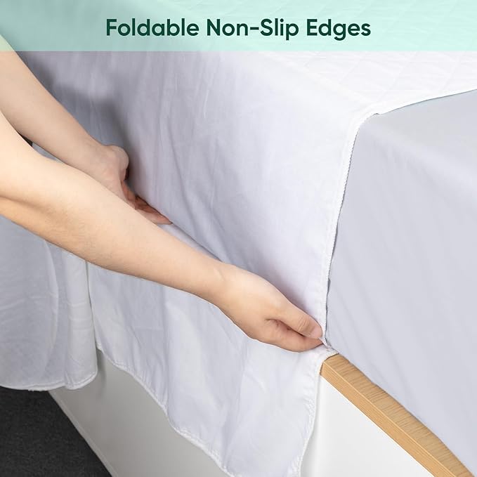 Bed Pads Washable Waterproof, Queen (60" x 36", Pack of 2) Incontinence Bed Pads & Pee Pads, Perfect for Kids, Adults and Elderly