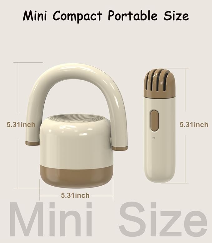 EWA Portable Mini Metal Karaoke Machine, Bluetooth Karaoke Speaker with 2 Wireless Microphones, Ideal Gifts for Girls Boys Family Home Party Birthday Christmas Toys Gifts-(Beige)