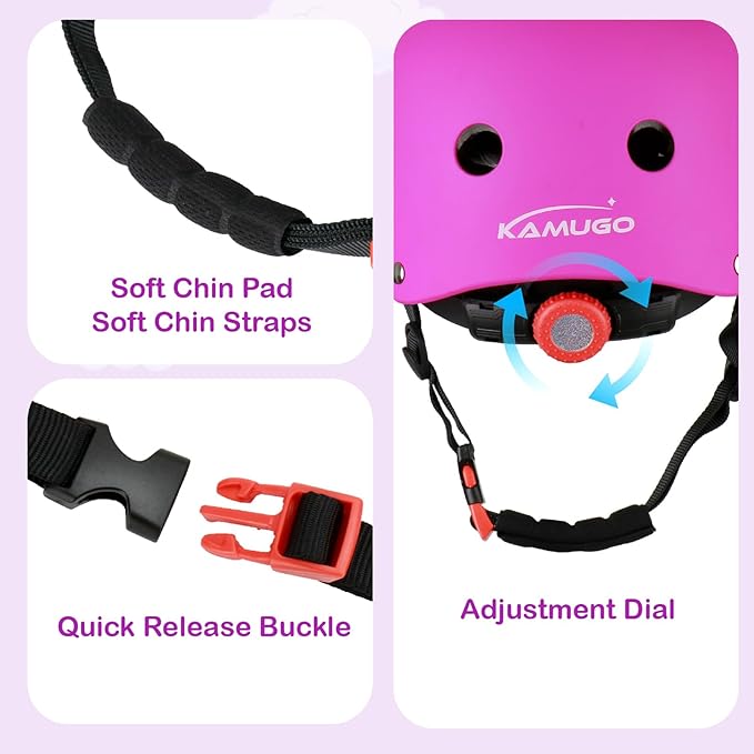 KAMUGO Kids Bike Helmet,Toddler Helmet Adjustable Kids Bicycle Helmet Girls Or Boys Ages 2-8/8-14 Years Old Multi-Sports for Cycling Skateboard Scooter