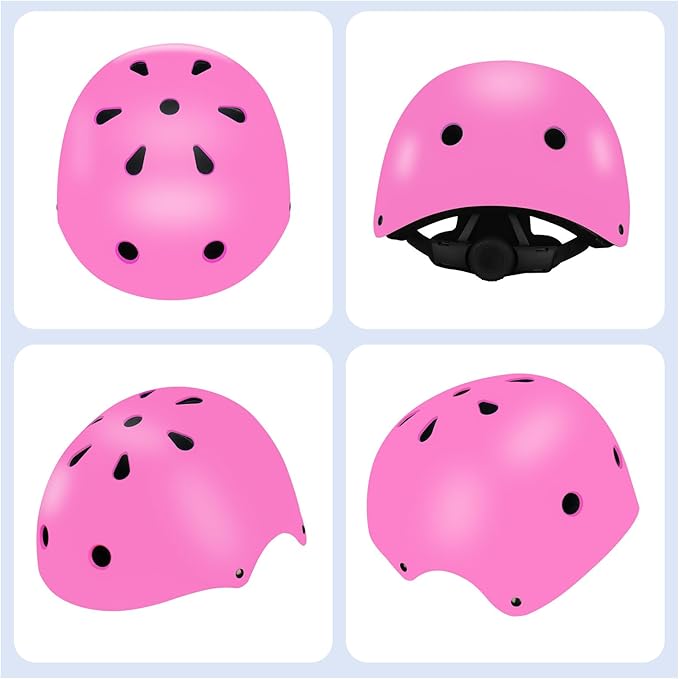 Color Gradient Adjustable Kids' Helmet with Knee & Elbow Pads Set | Multi-Sport Safety Gear for Boys & Girls Ages 5-14 | Skateboarding, Scooters, Roller & Inline Skating, Longboarding