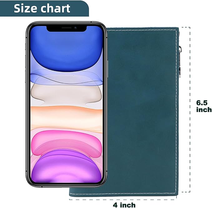 Genuine Leather Travel Passport Wallet, Slim RFID Blocking Holder for Secure Travel and Document Organization (Blue)