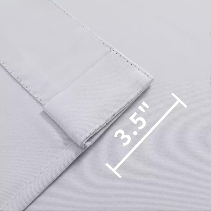 Joydeco 96 Inch 60% Blackout White Curtains 2 Panels,Elegant Soft Sheer Curtains for Bedroom,Thermal Insulated Black Out Drapes for Living Room,Rod Pocket Back Tab Drapes(W37 x L96 Inch,Greyish White)