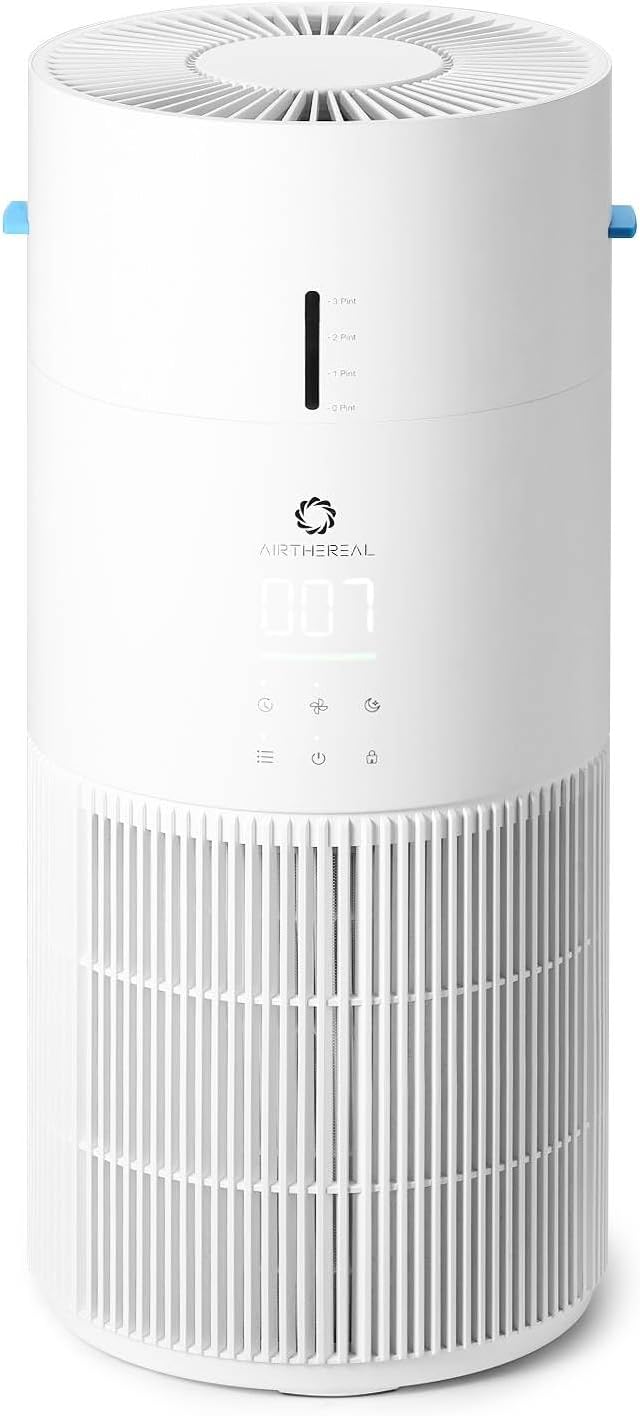 Airthereal 2-in-1 Air Purifier + Humidifier Combo for Large Room up to 1325 ft², 3-Stage Filters, Air Quality Monitor and Quiet Sleep Mode, Evaporative Humidifier with Auto Humidity Monitor, AEH300