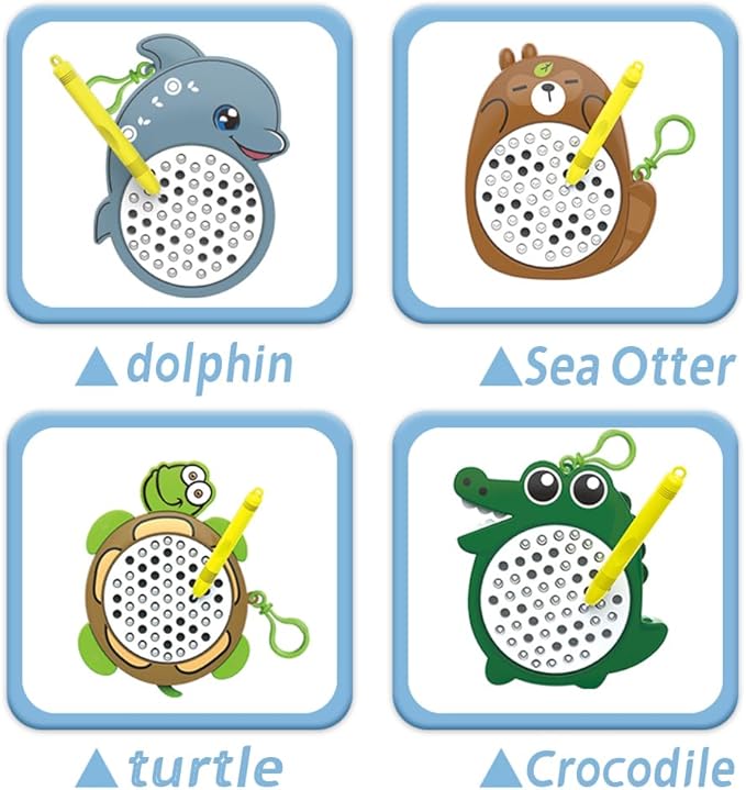 1PCS Dolphin Magnetic Drawing Board for Kids & Toddlers with Beads and Magnet Stylus Pen - Magnetic Travel Toy for Airplane & Car Ride Activities for Kids