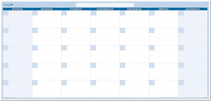 30-Day Horizontal Dry-wet erasable Wall Calendar 38" x 75" Sunday -Saturday