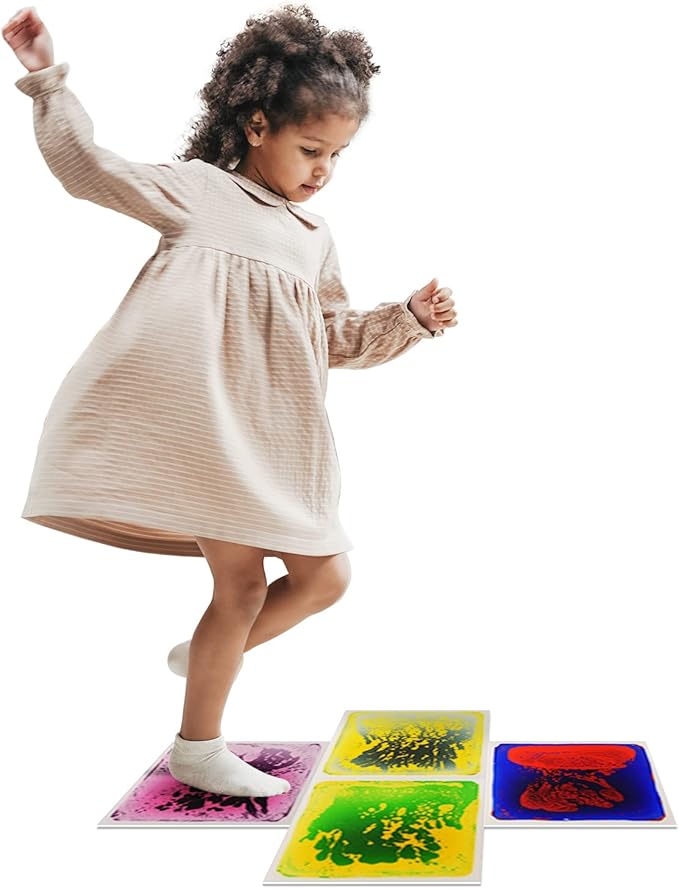 Art3d Liquid Sensory Floor Decorative Tiles, 11.8"x11.8" Square, 4 Tiles